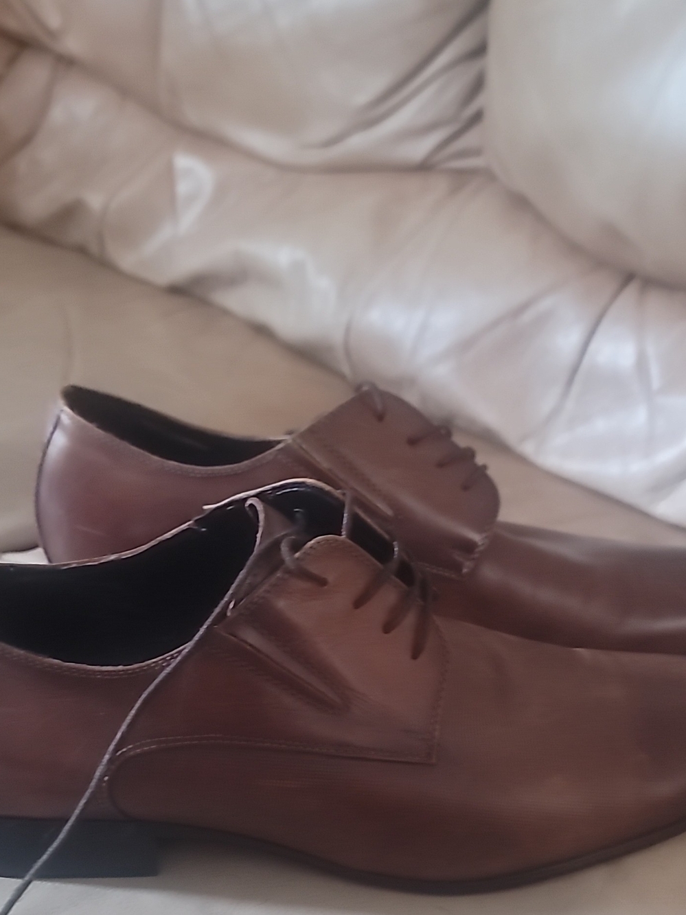 Aldo Brown Leather Derby Lace-Up Shoes - Picture 2 of 8
